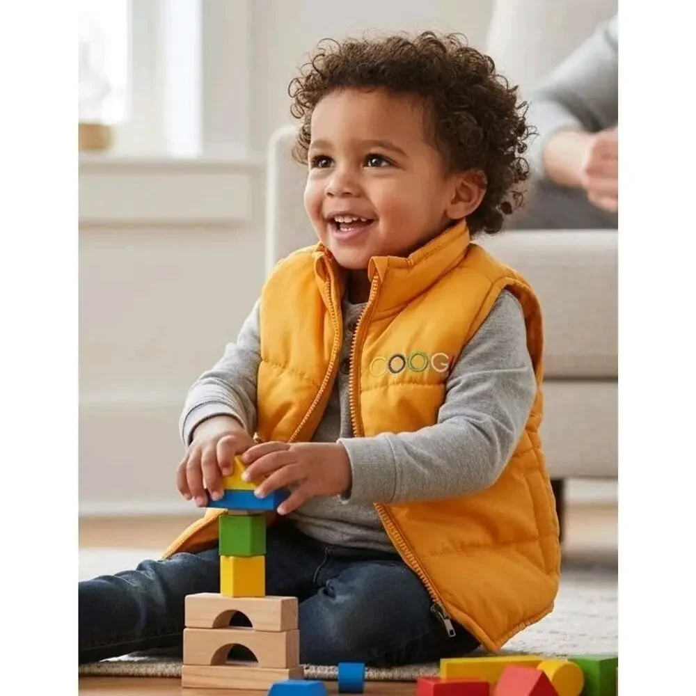 Coogi Kids Puffer Vest Australia Boys Full Zip Winter Vest Pockets 3/6 months